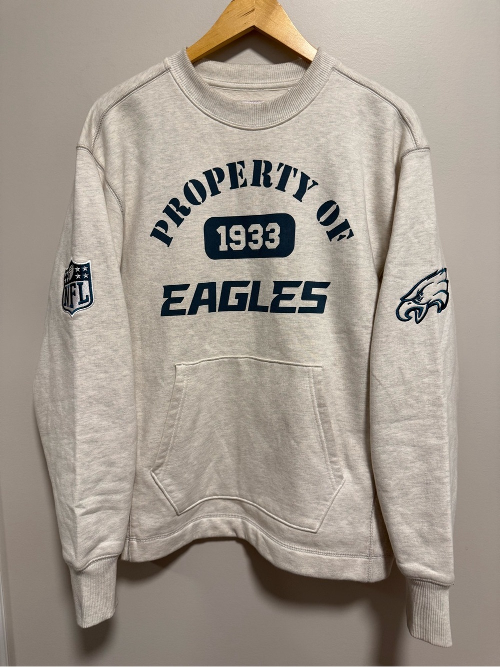 OVO x NFL Eagles Crewneck Heather Grey Boxy Small
